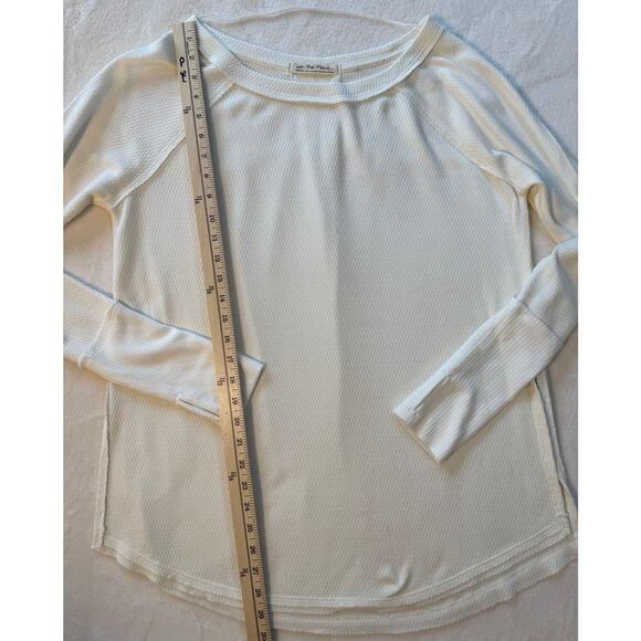 Free People White Thermal We the Free Long Sleeve Top Tee M Ivory Shirt - Picture 5 of 10